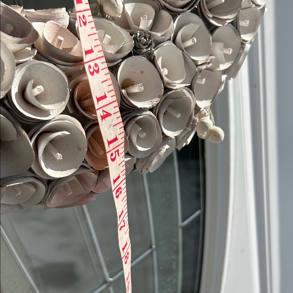 Approximately 16" white wooden Rose Wreath - Picture 5 of 5